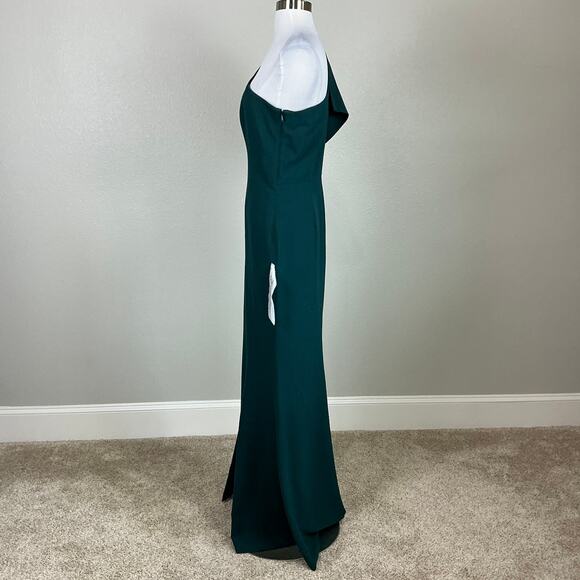 Dress the Population One Shoulder A-Line Evening Gown Green Size Medium Dress - Picture 6 of 12